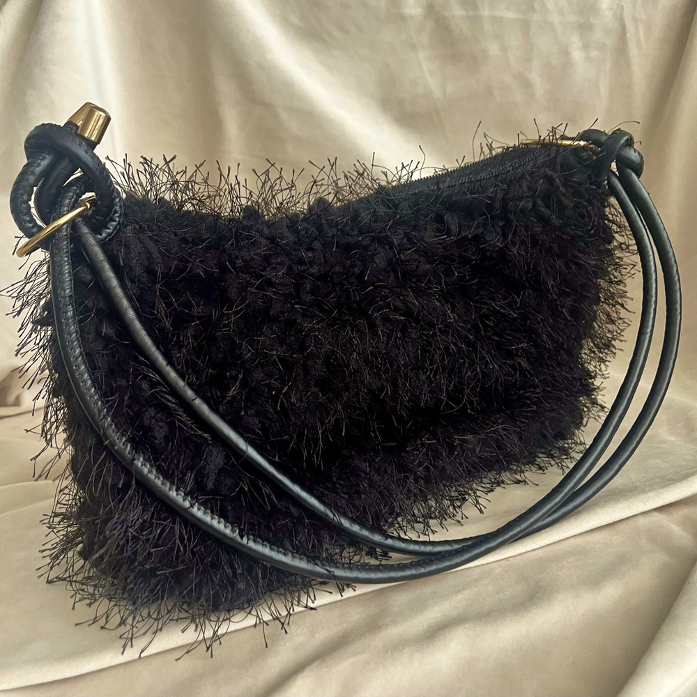 Fun and Flirty Black Textured Purse